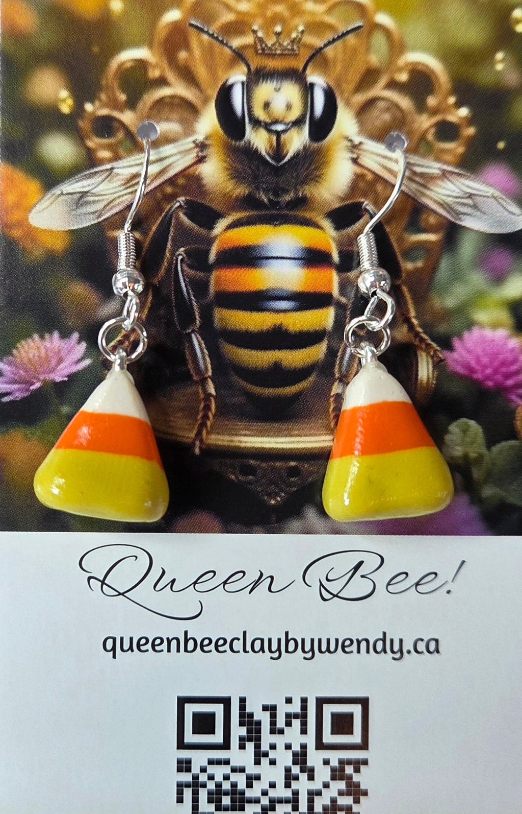 CANDY CORN DANGLE EARRINGS!