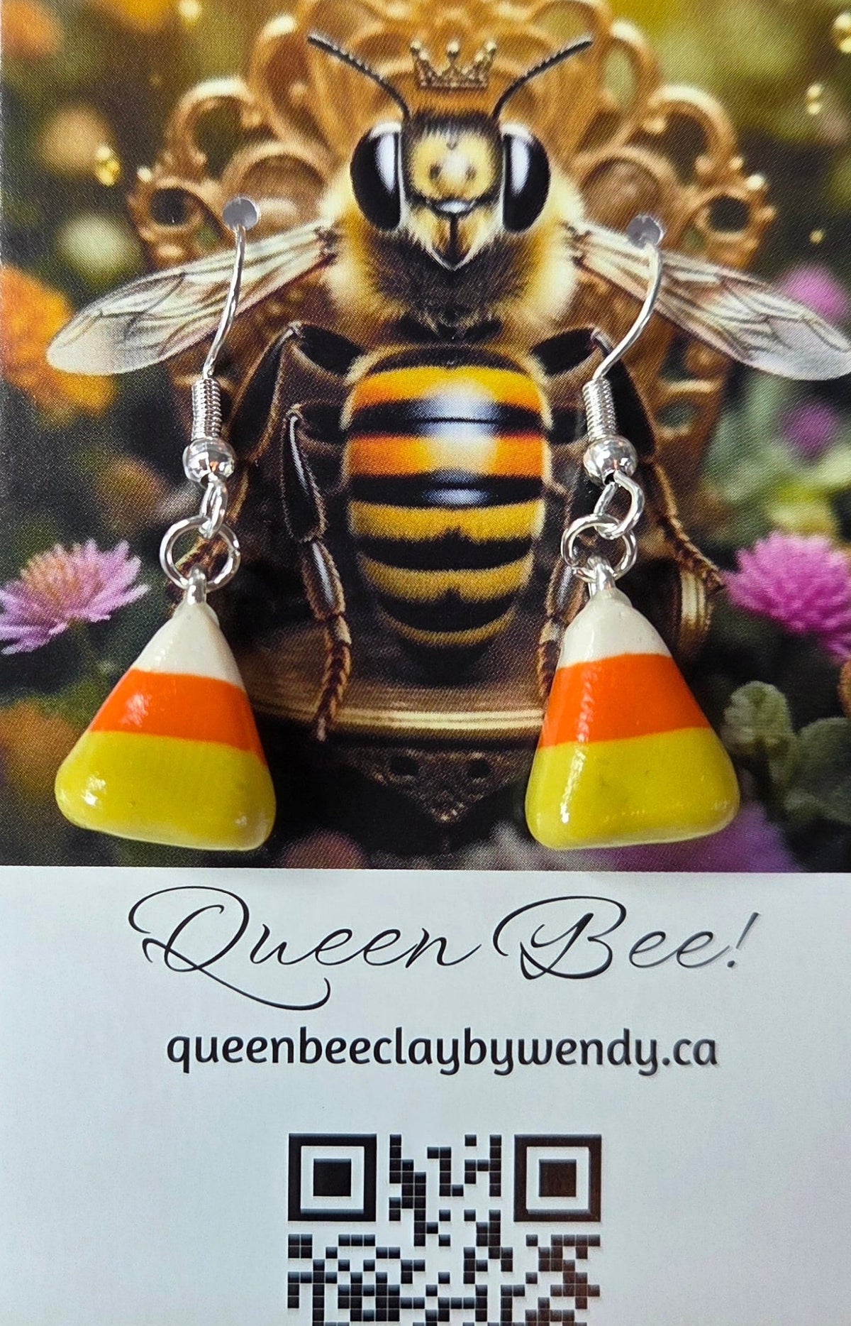 CANDY CORN DANGLE EARRINGS!