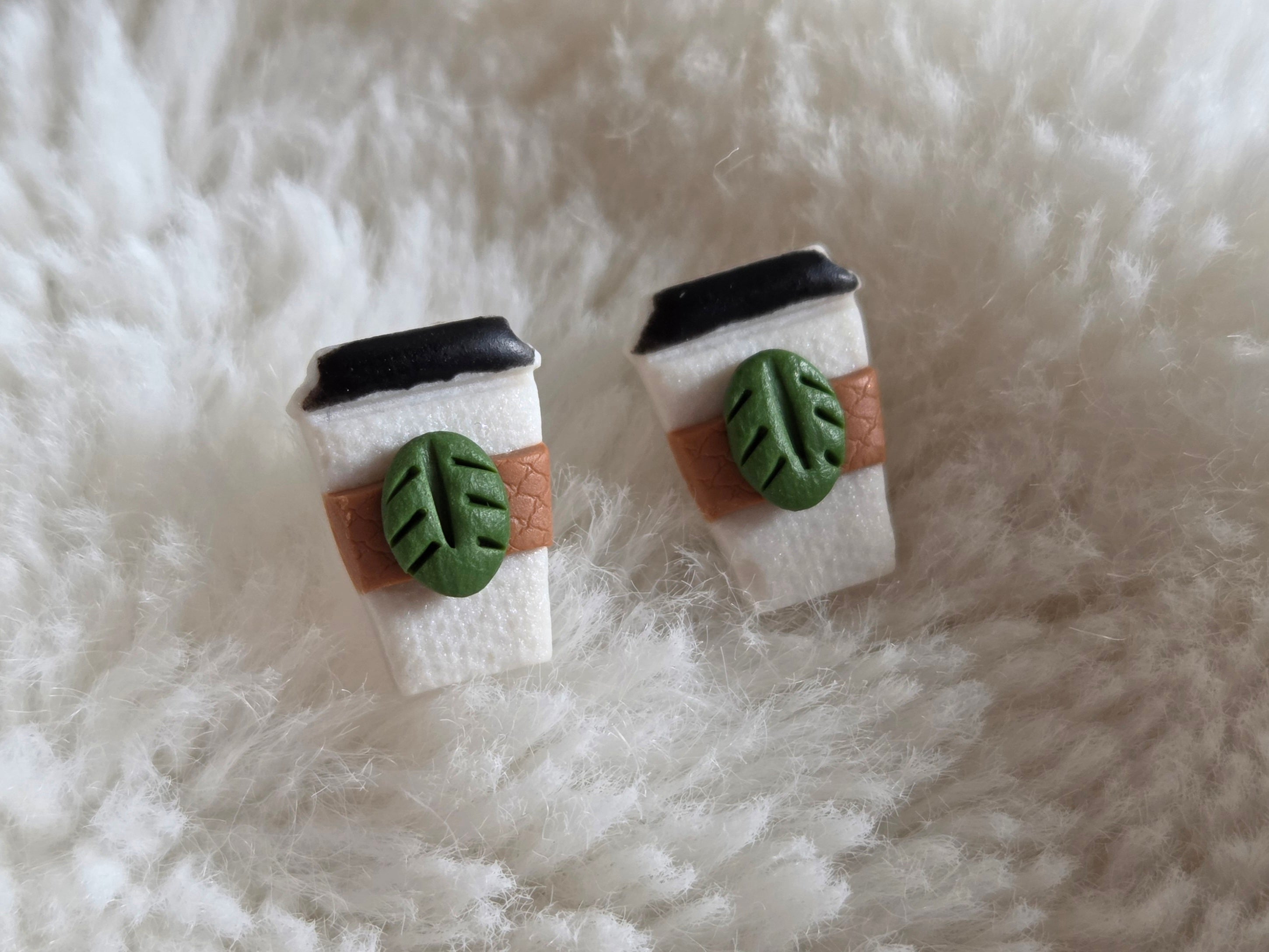ORGANIC COFFEE CUP STUD EARRINGS!