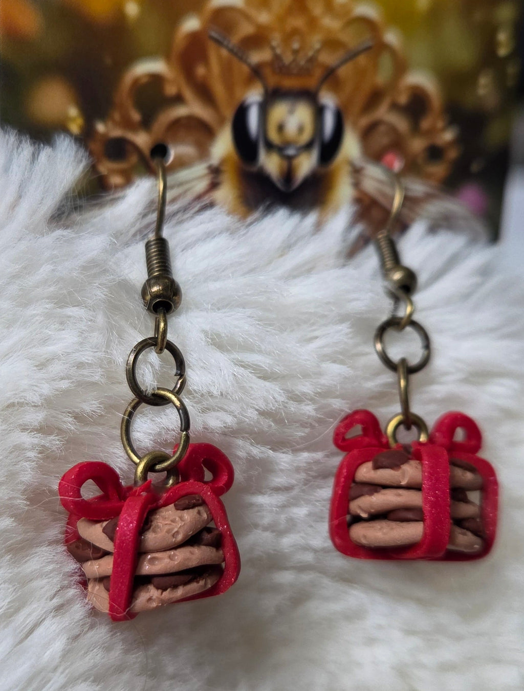 WRAPPED CHOCOLATE CHIP COOKIE DANGLE EARRINGS!