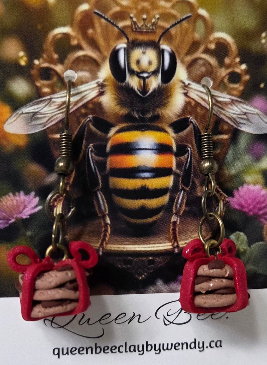 WRAPPED CHOCOLATE CHIP COOKIE DANGLE EARRINGS!