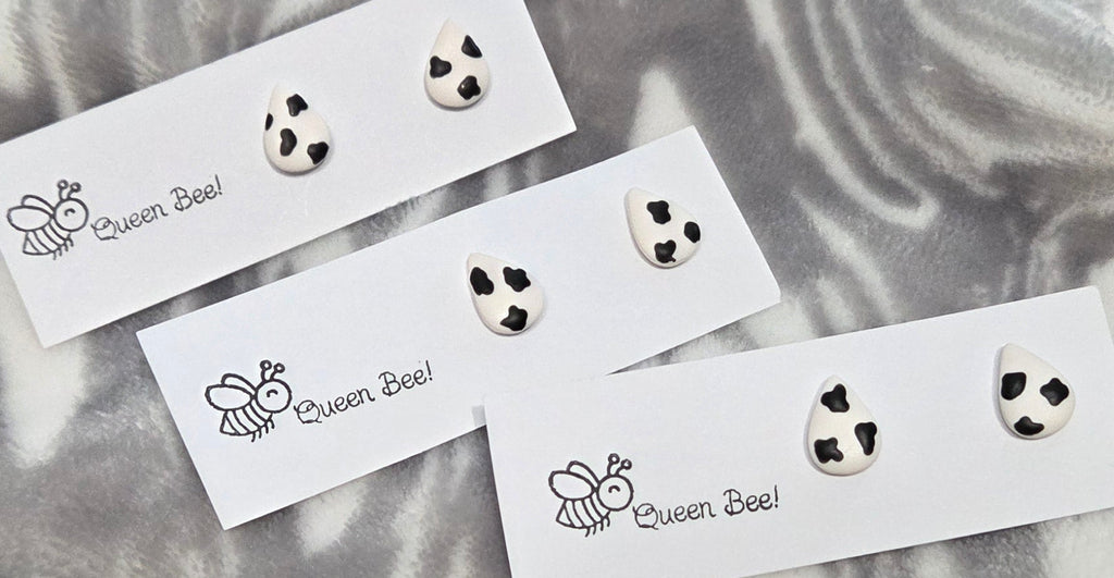 COW DROP STUD EARRINGS!