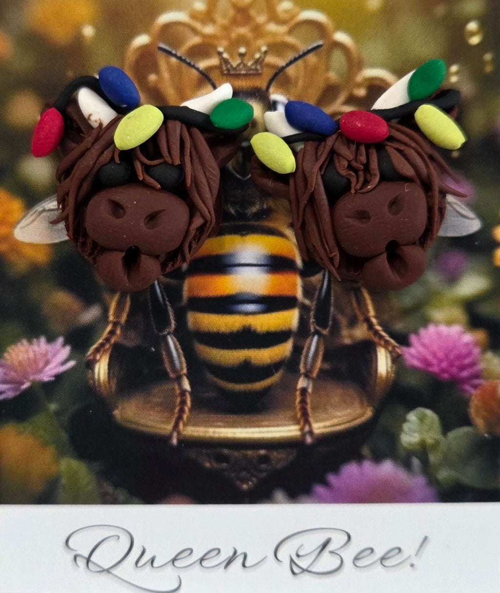 HIGHLAND CHRISTMAS COW STUD EARRINGS!