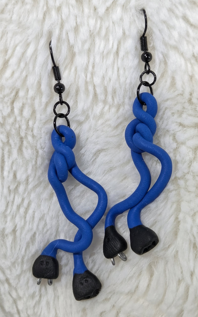 WINTER POWER CORD DANGLE EARRINGS!