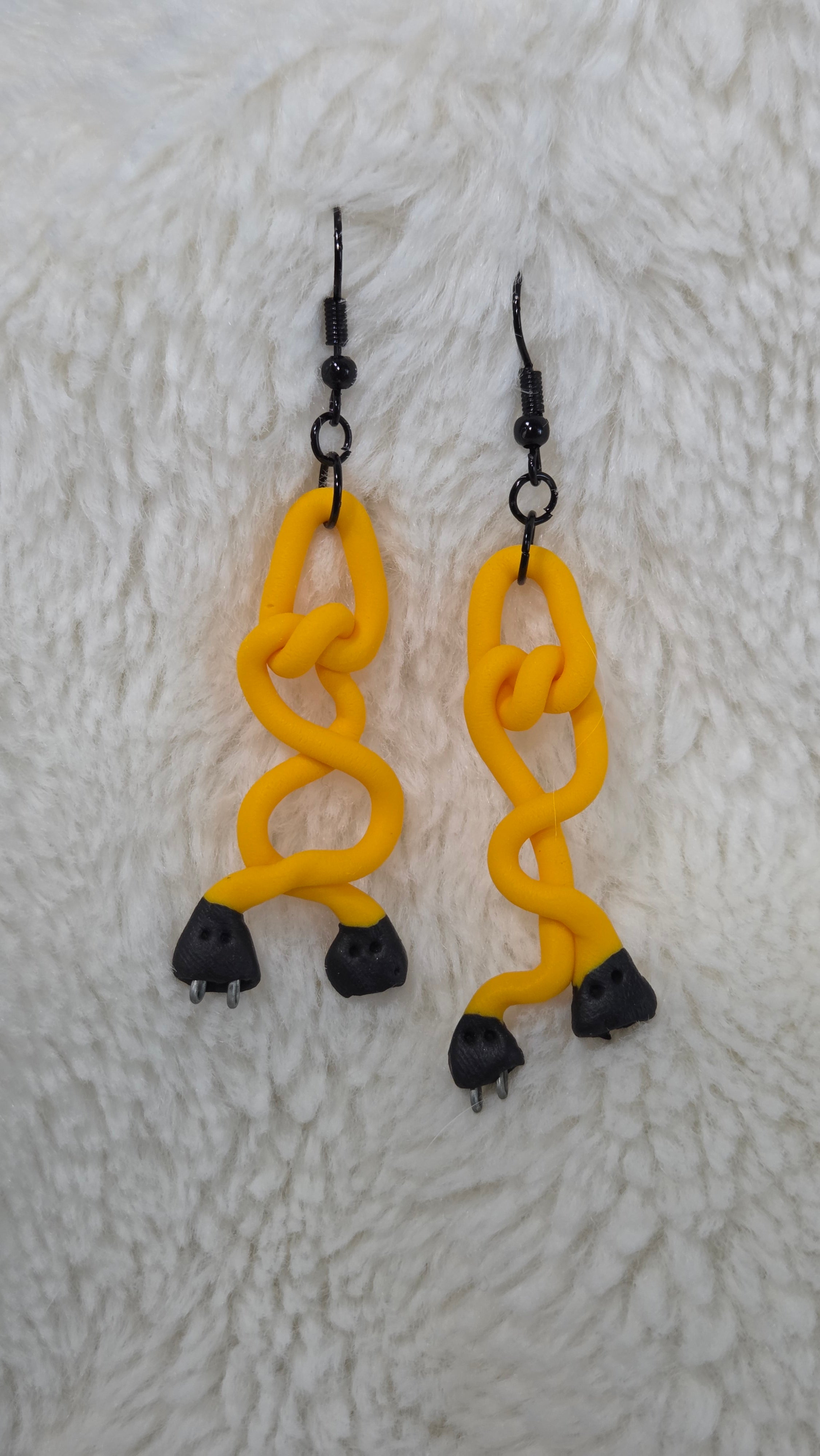 WINTER POWER CORD DANGLE EARRINGS!