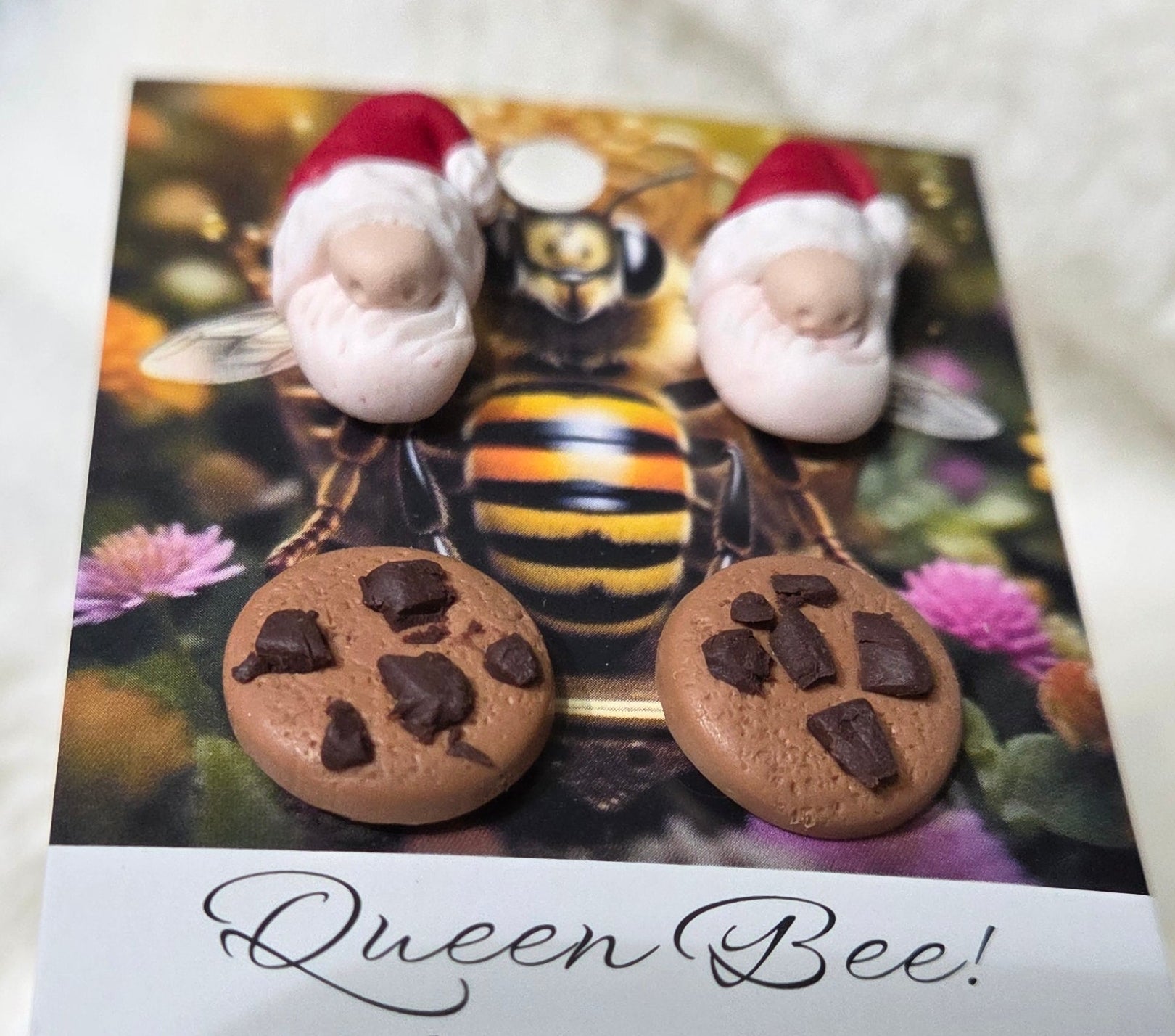 SANTA AND CHOCOLATE CHIP COOKIE STUD SET!