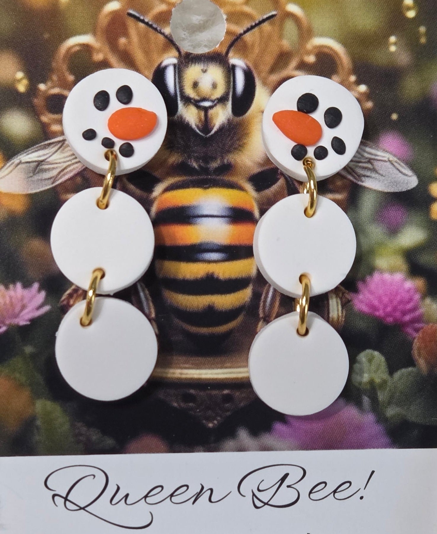 HAPPY SNOWMAN DANGLE STUD EARRING!