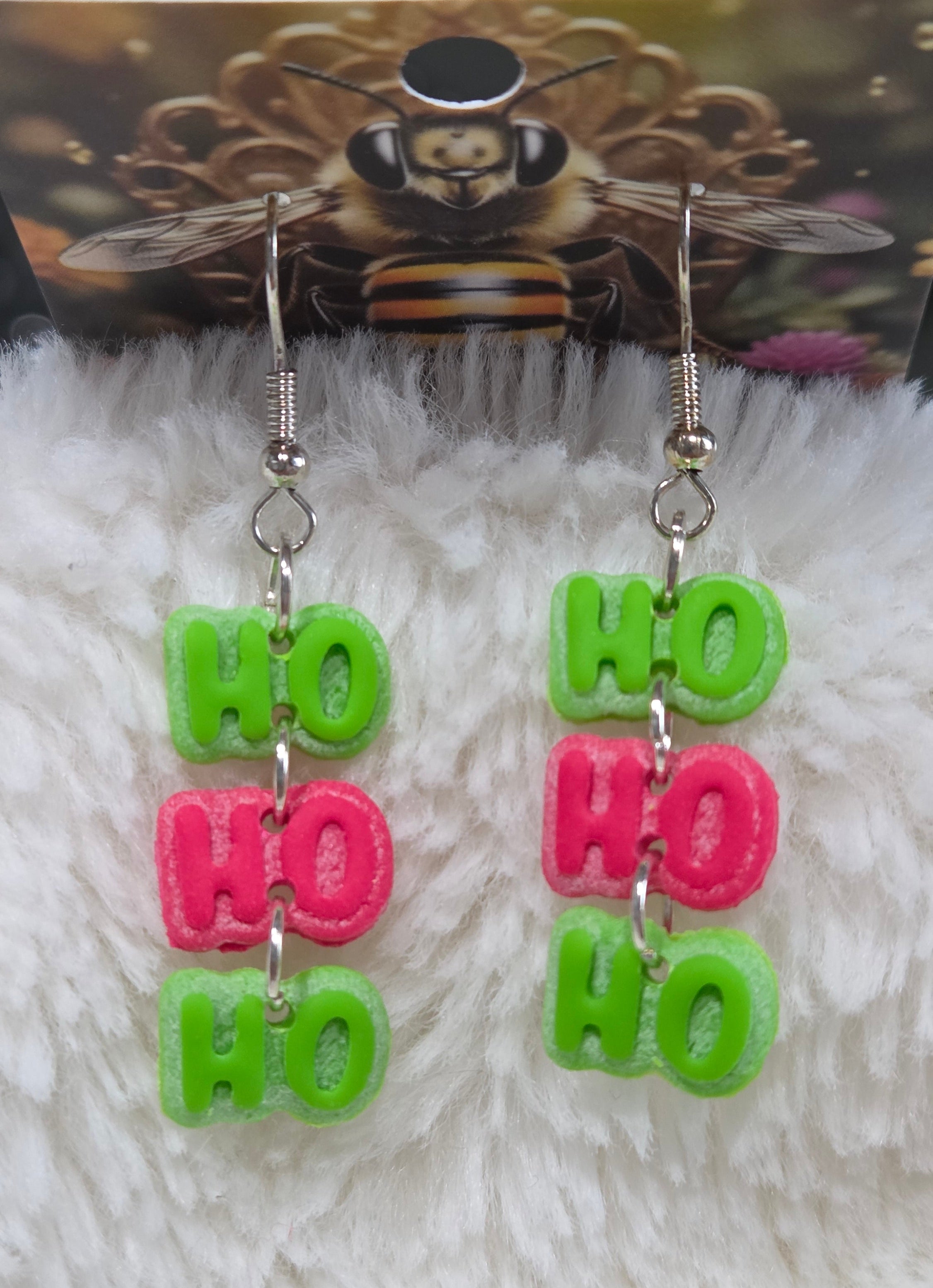 CHRISTMAS HO HO HO DANGLE EARRINGS!