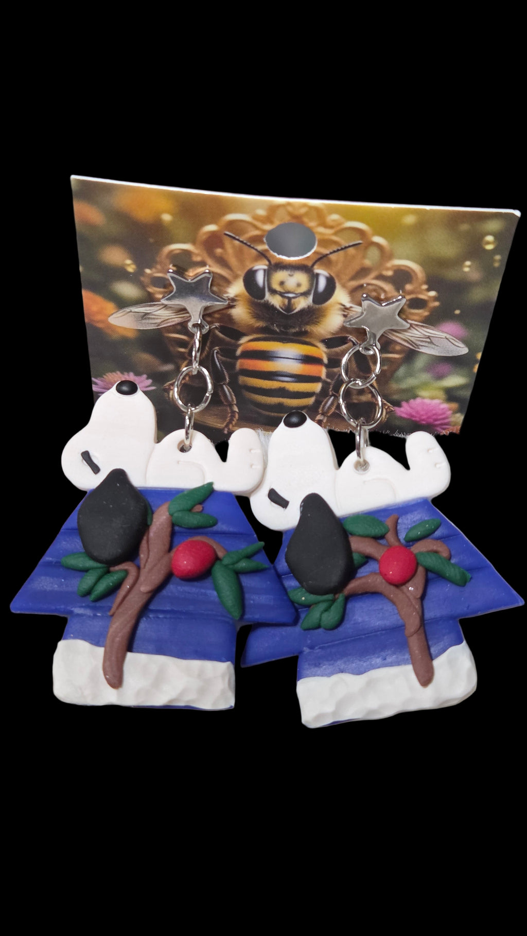 DOG LAYING ON HOUSE DANGLE EARRINGS!