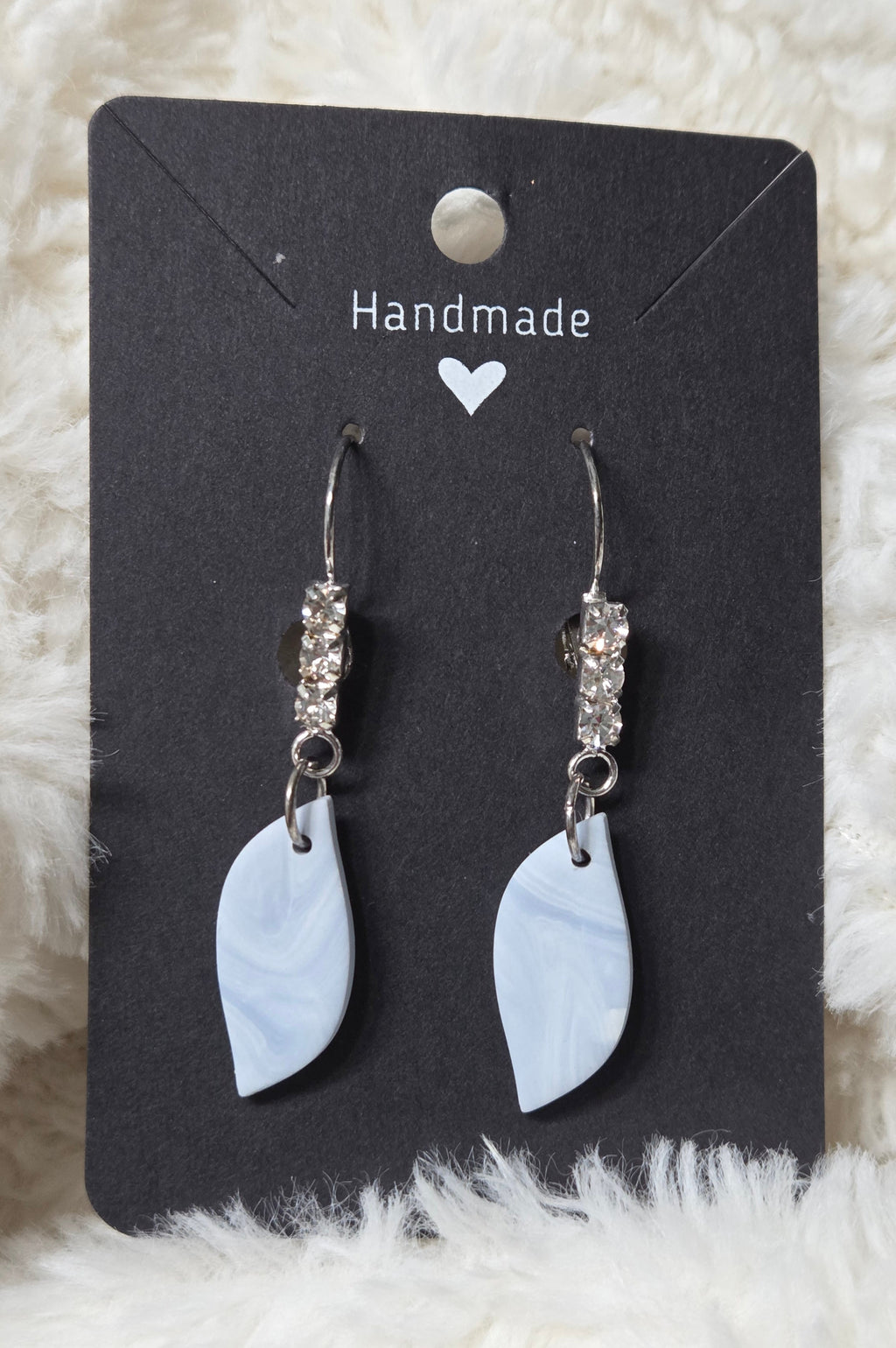 BABY BLUE MARBLE WAVE DROP DANGLE EARRING!