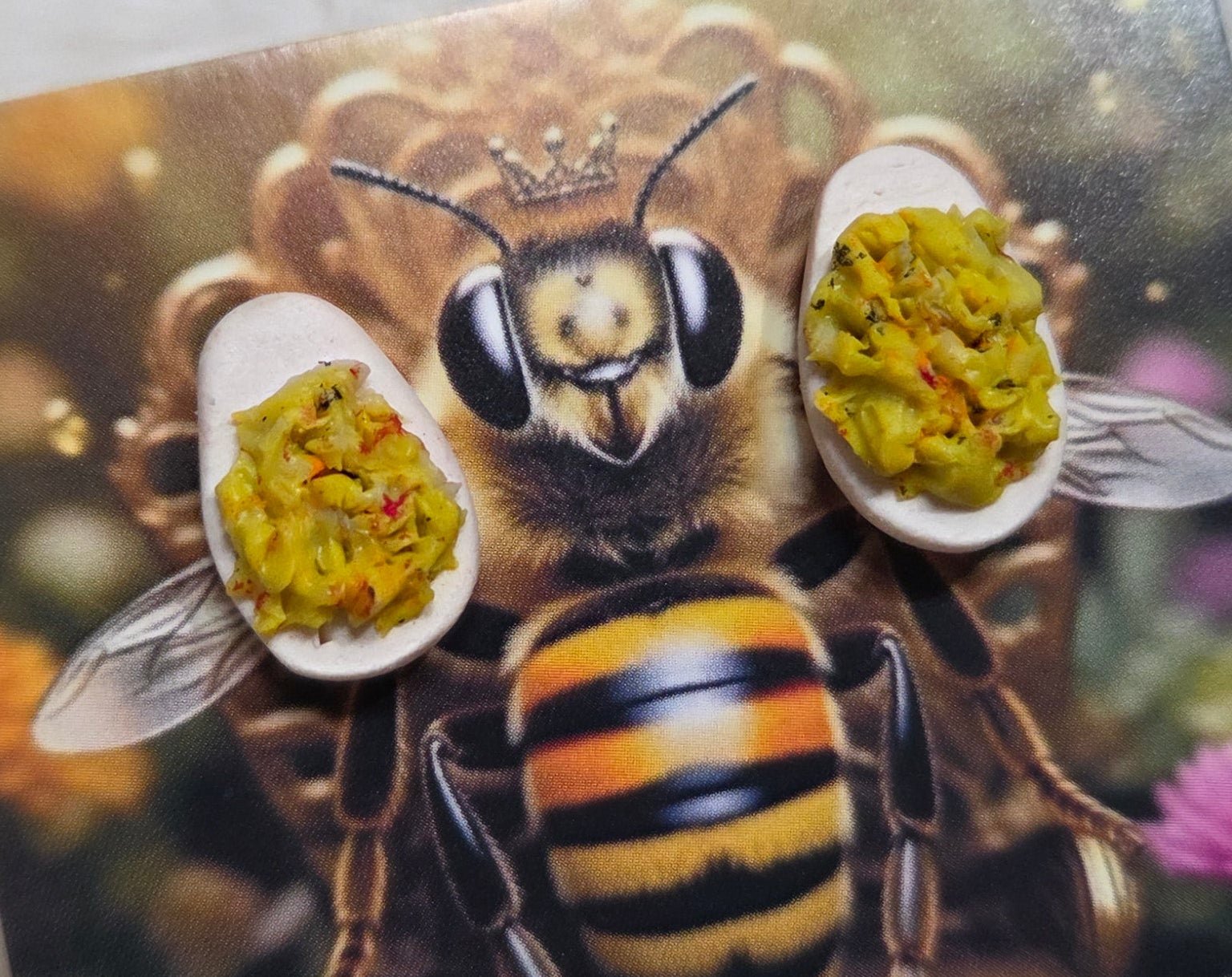 DEVILED EGG STUD EARRINGS!