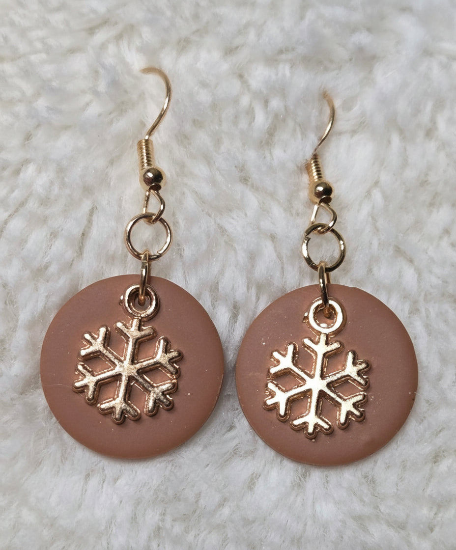 ROSE GOLD SNOWFLAKE DANGLE EARRINGS!