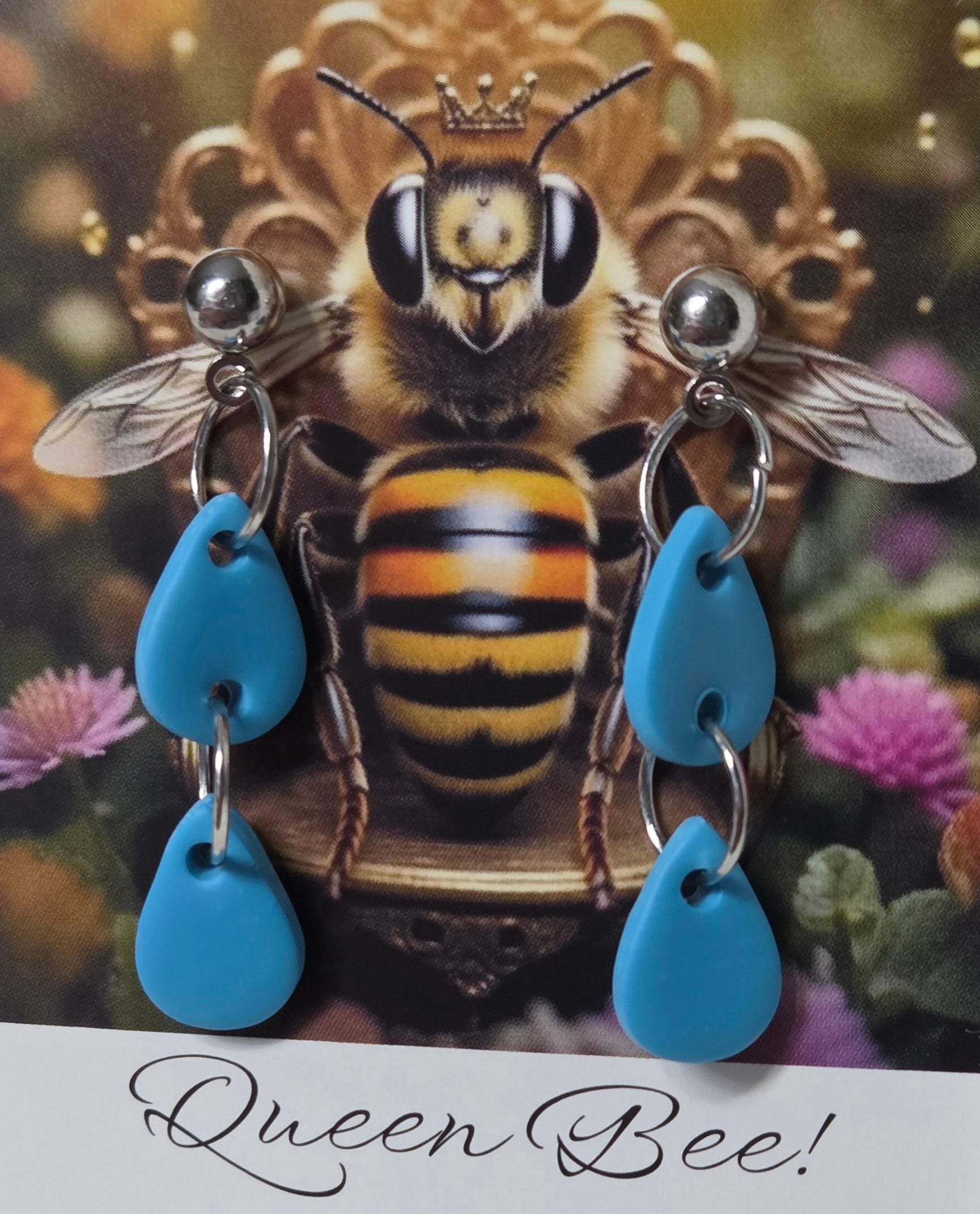 TWO WATER DROP STUD EARRING!