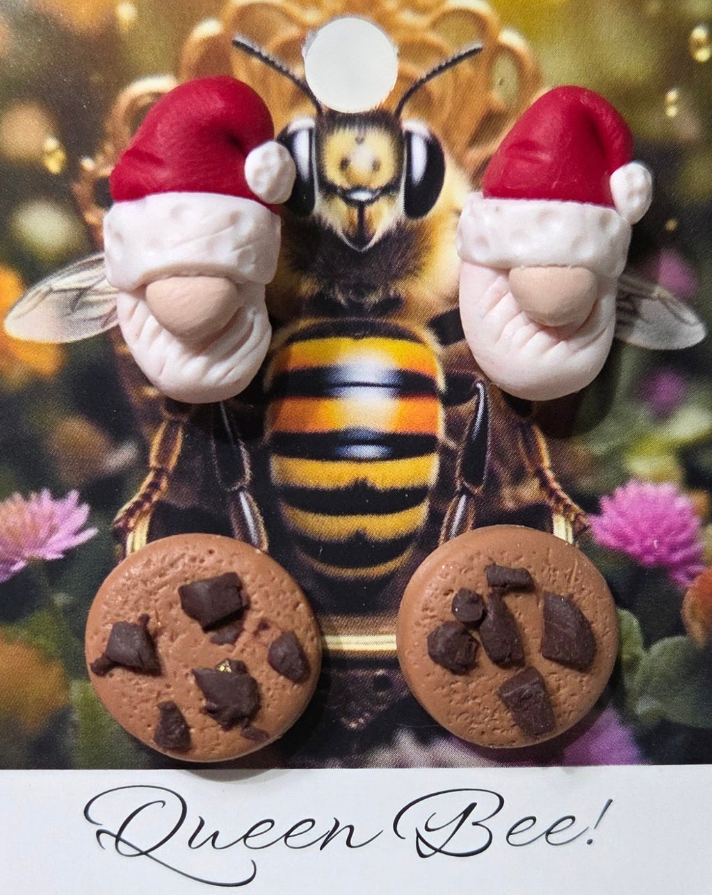 SANTA AND CHOCOLATE CHIP COOKIE STUD SET!