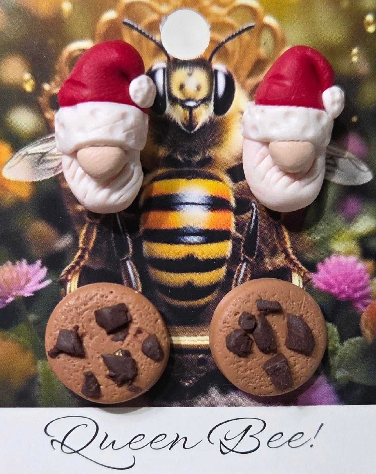 SANTA AND CHOCOLATE CHIP COOKIE STUD SET!