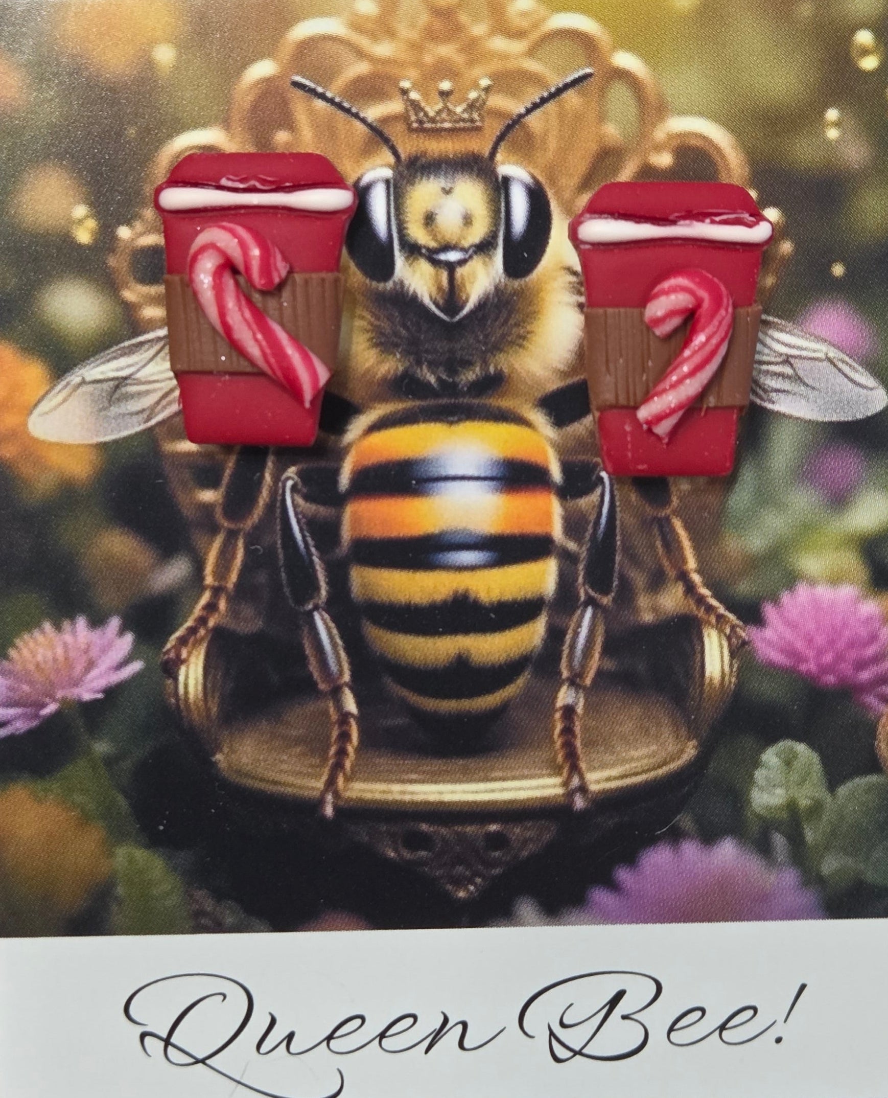 RED HOT CHOCOLATE CANDY CANE STUD EARRINGS!