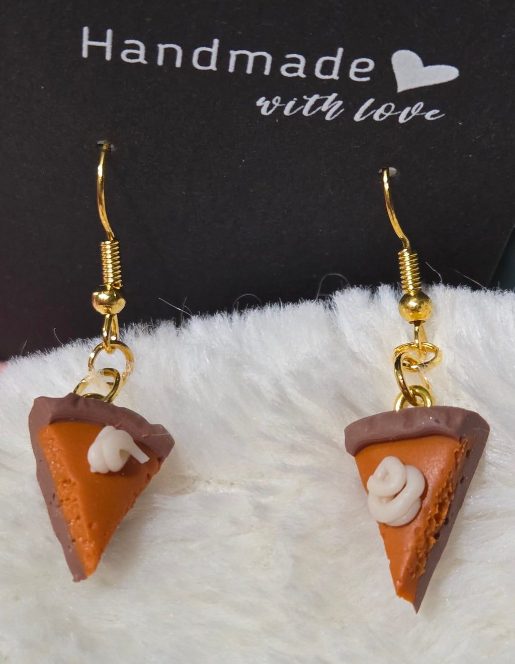 PUMPKIN PIE SLICE DANGLE EARRINGS!