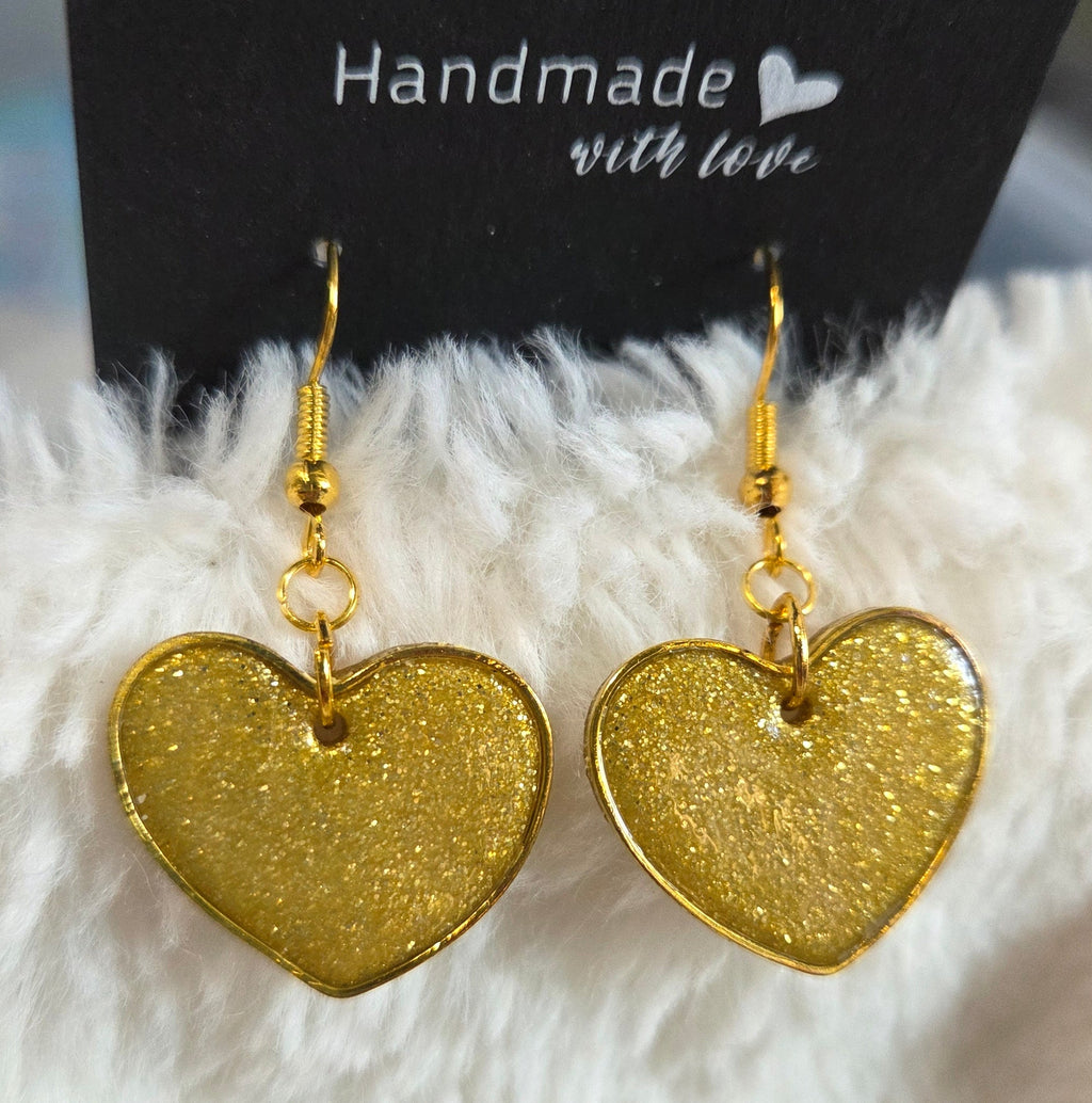 Gold Heart Shape Dangle Earrings!