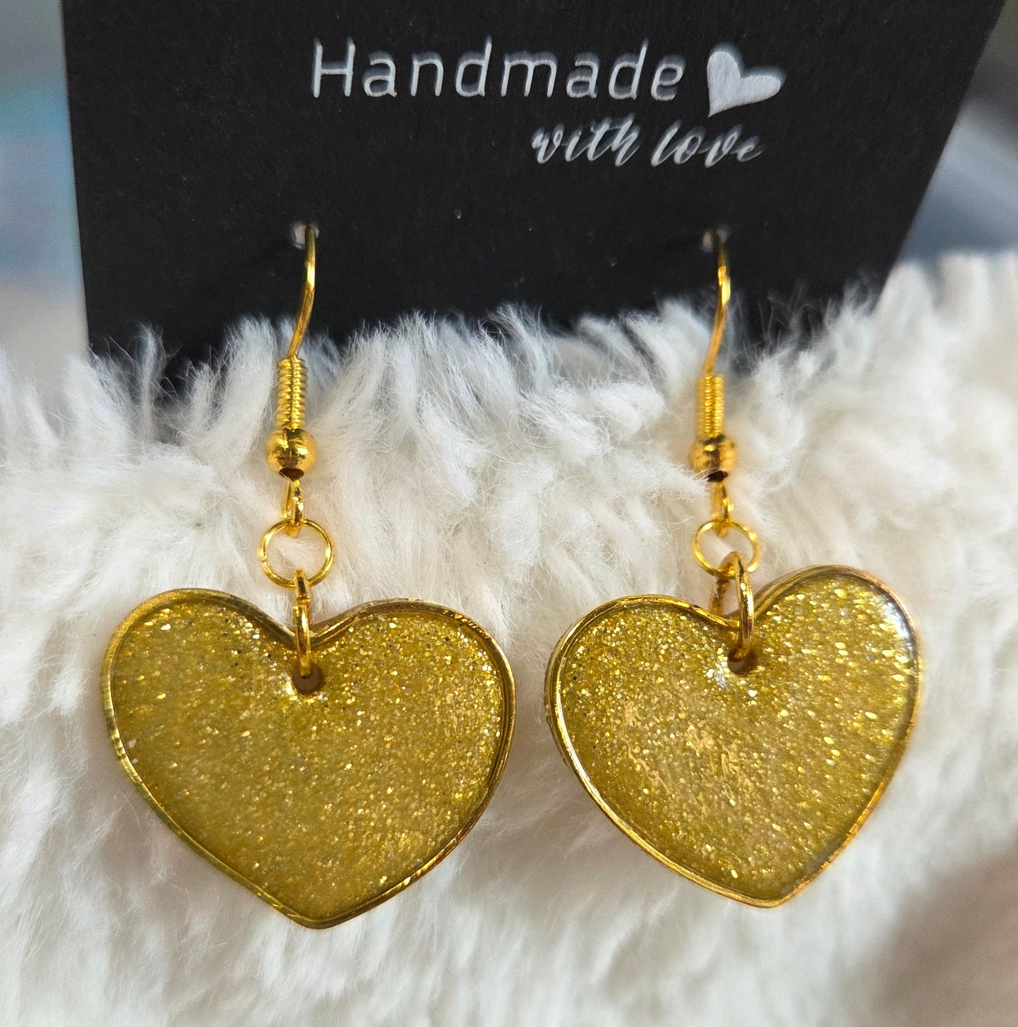 Gold Heart Shape Dangle Earrings!