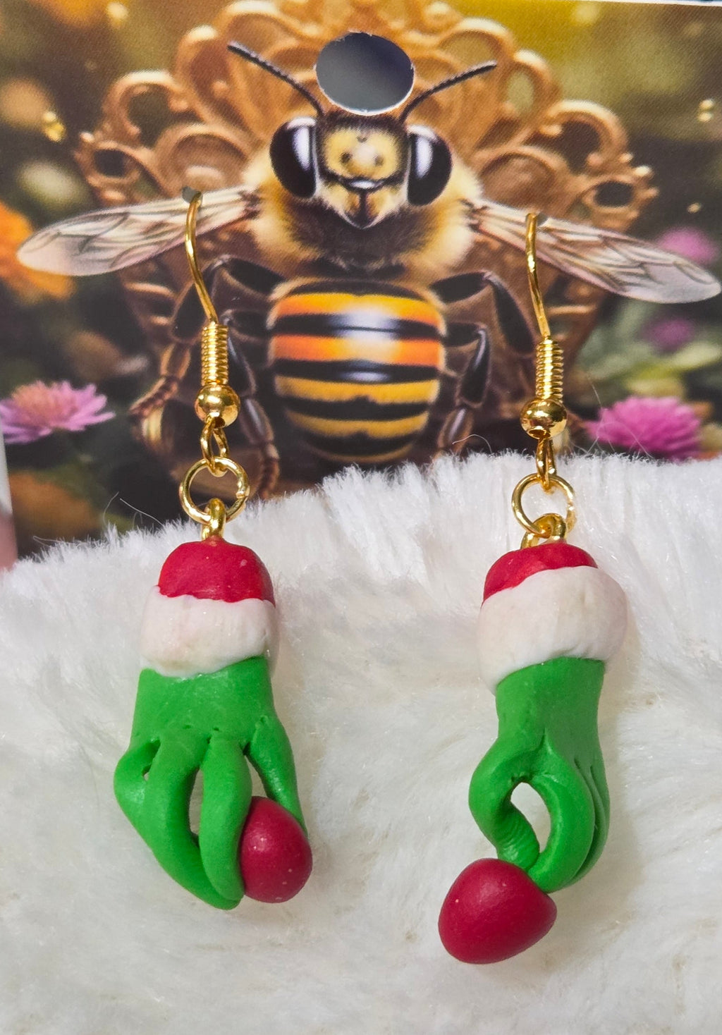 GRINCH HANDS DANGLE EARRINGS!