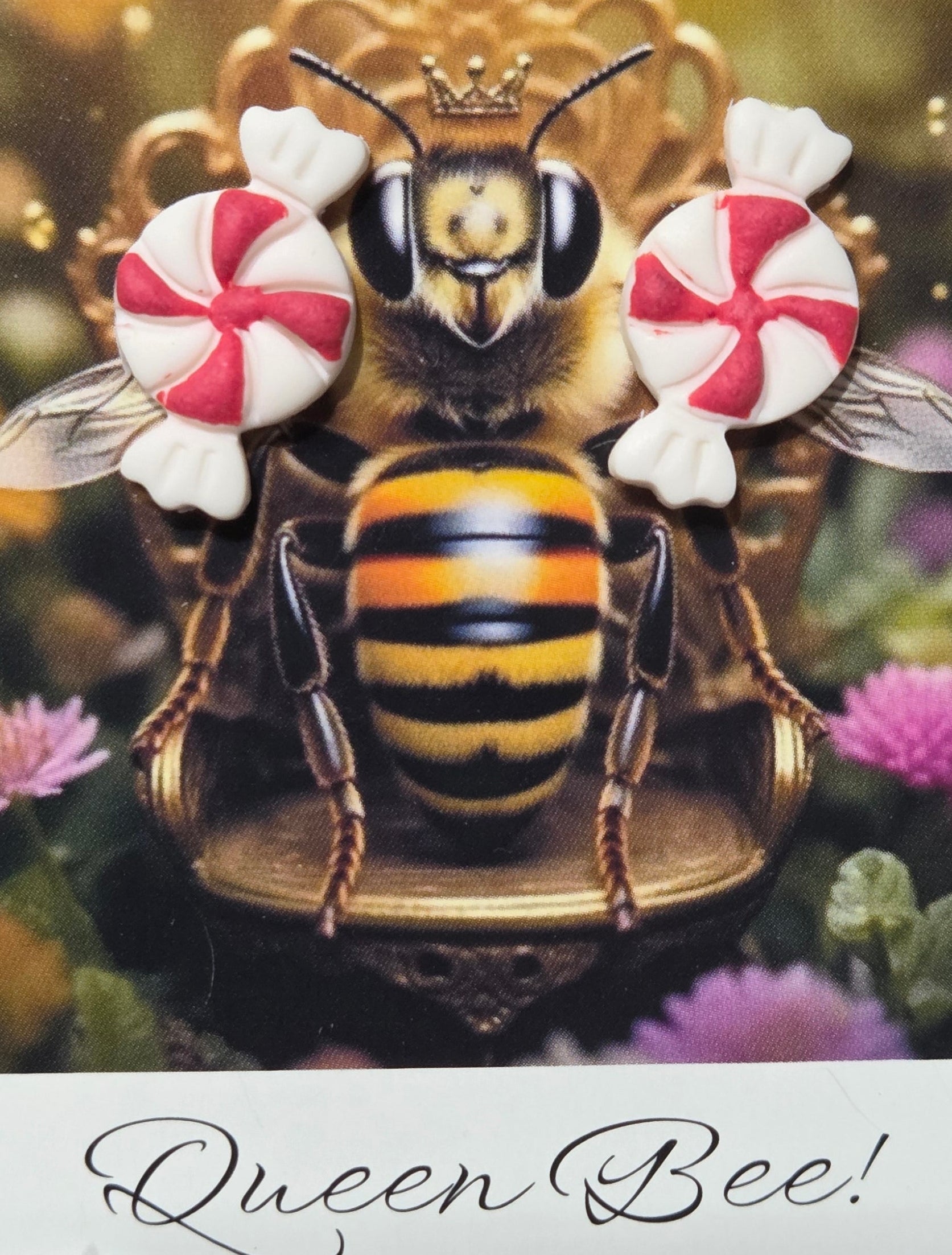 PEPPERMINT CANDY STUD EARRINGS!