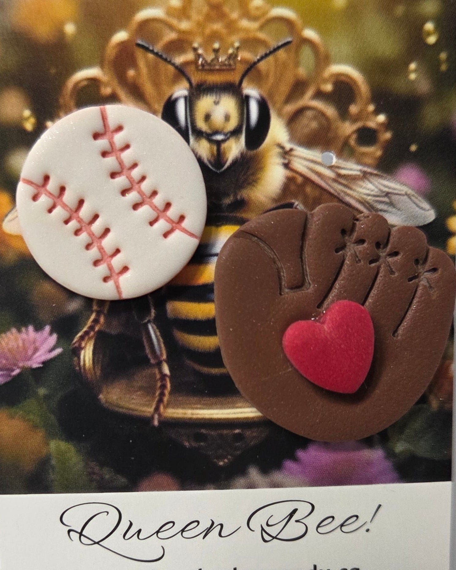 BASEBALL AND GLOVE STUD EARRINGS!