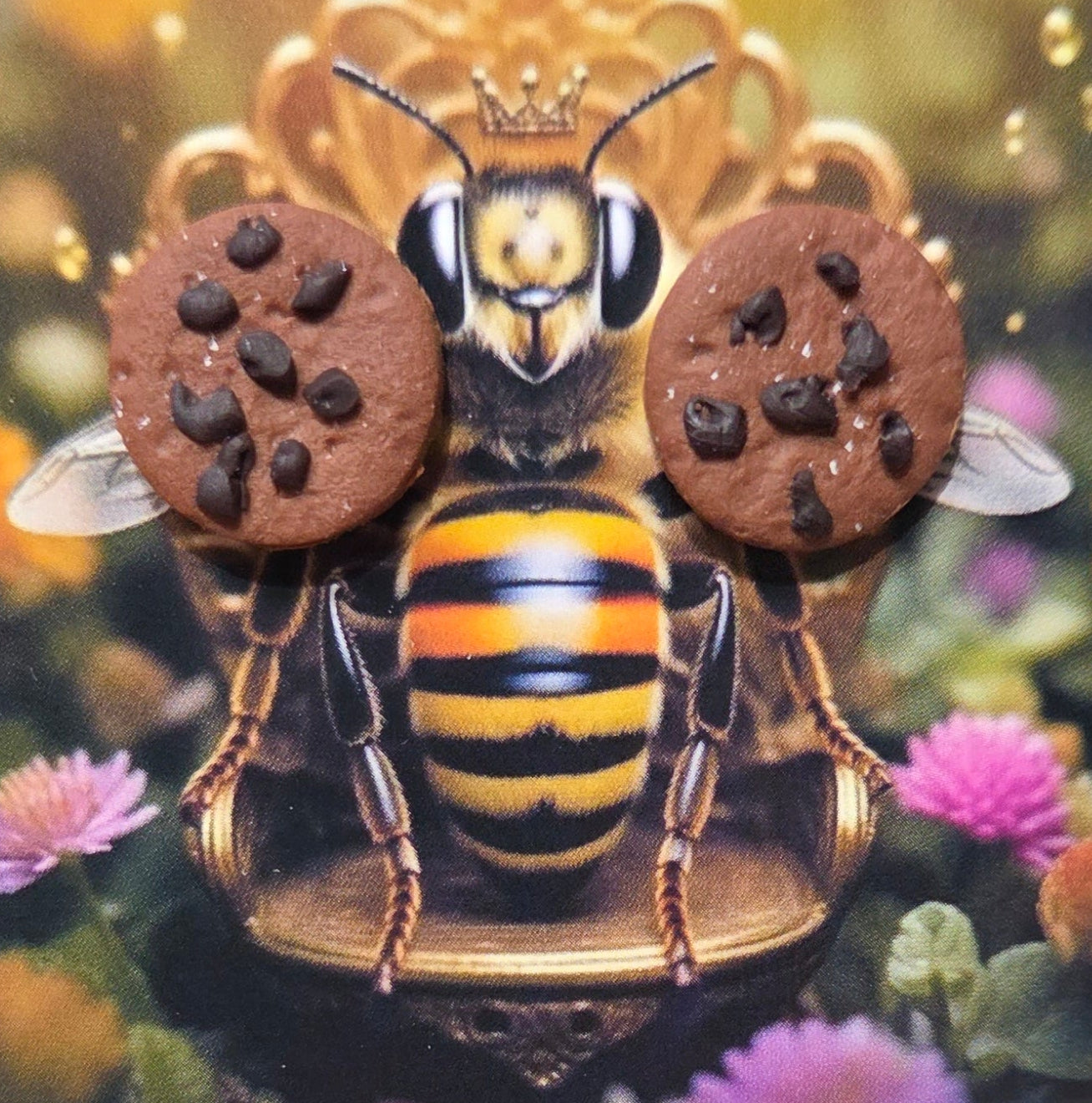 CHOCOLATE CHIP COOKIE STUD EARRINGS!