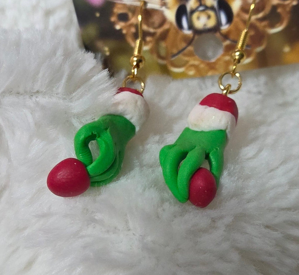 GRINCH HANDS DANGLE EARRINGS!