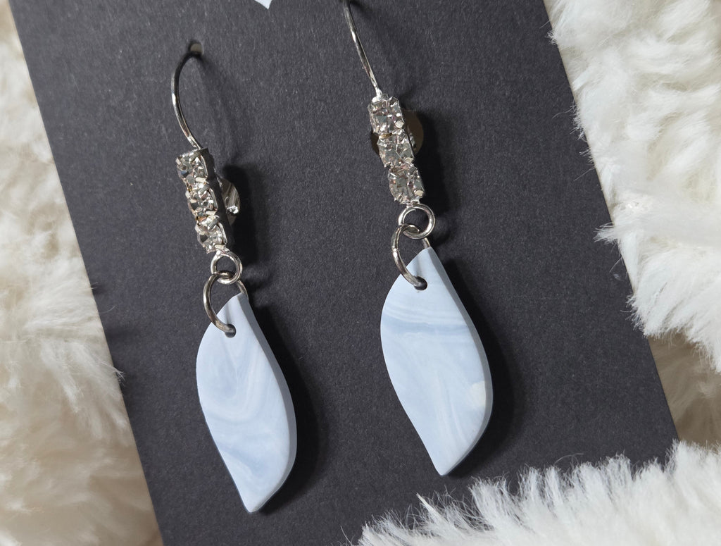 BABY BLUE MARBLE WAVE DROP DANGLE EARRING!