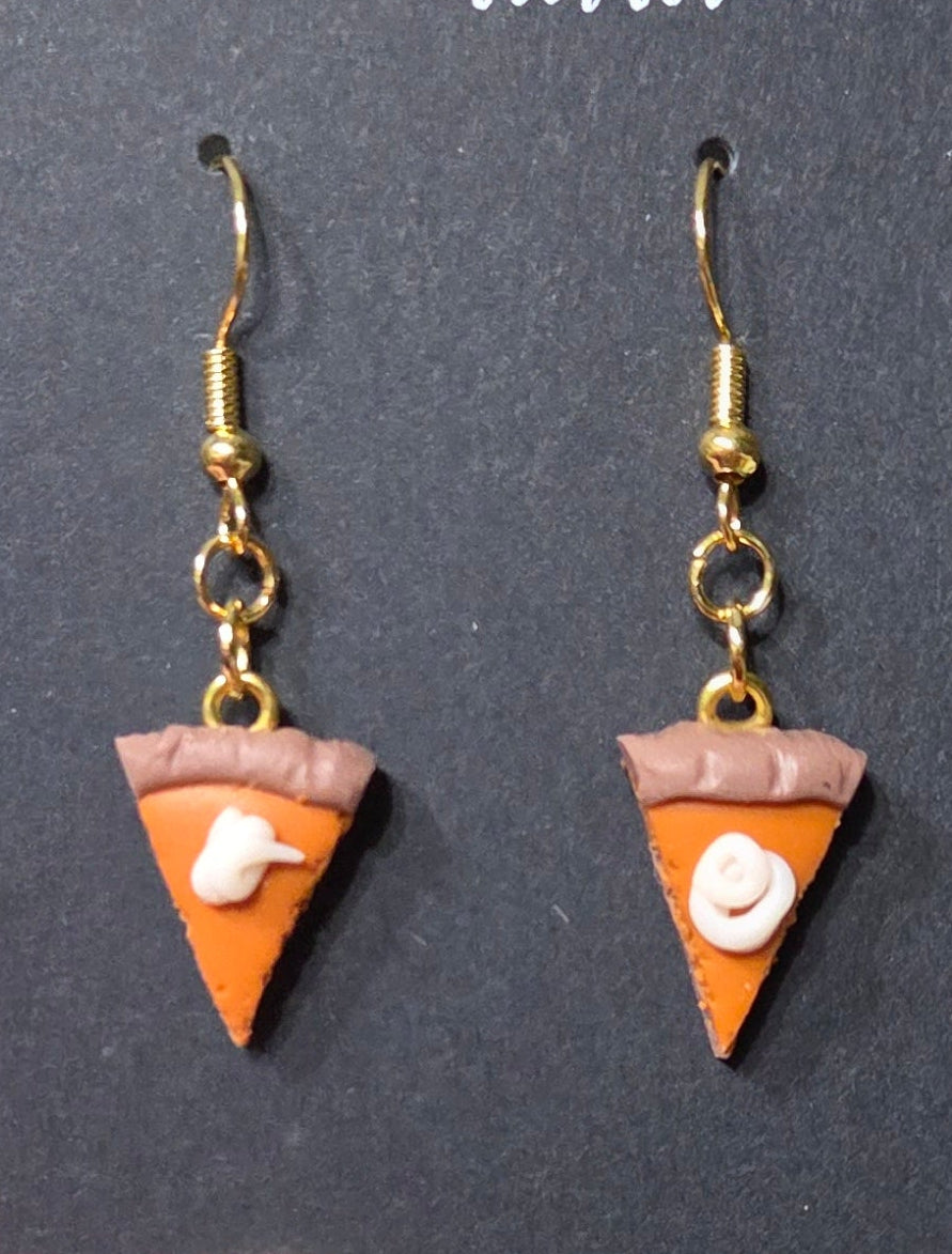 PUMPKIN PIE SLICE DANGLE EARRINGS!